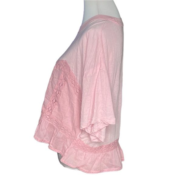 Free People Fall in Love Tee Top Blush Pink Size Large - Picture 4 of 8